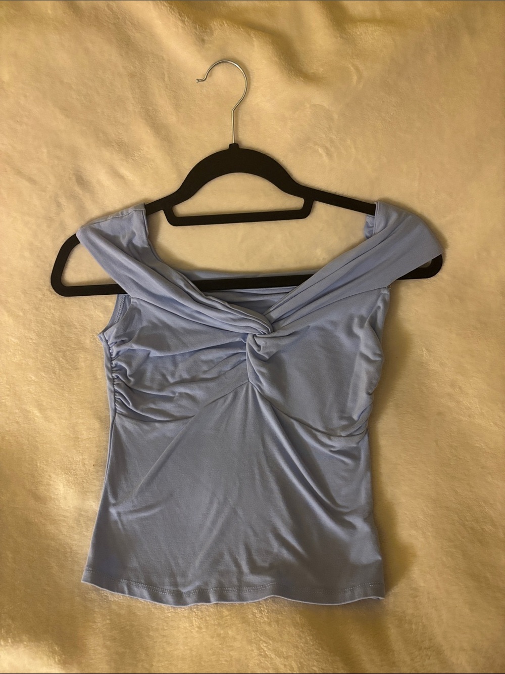 Garage Cornflower Blue Twist-Front Shrug Top